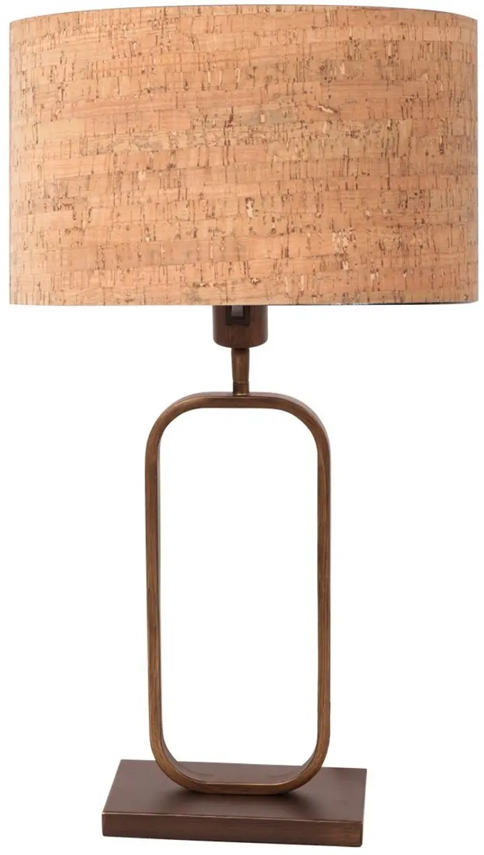Steinhauer Stang 4813BR Tafellamp - Bronzen armatuur, kurkkap Ø30cm