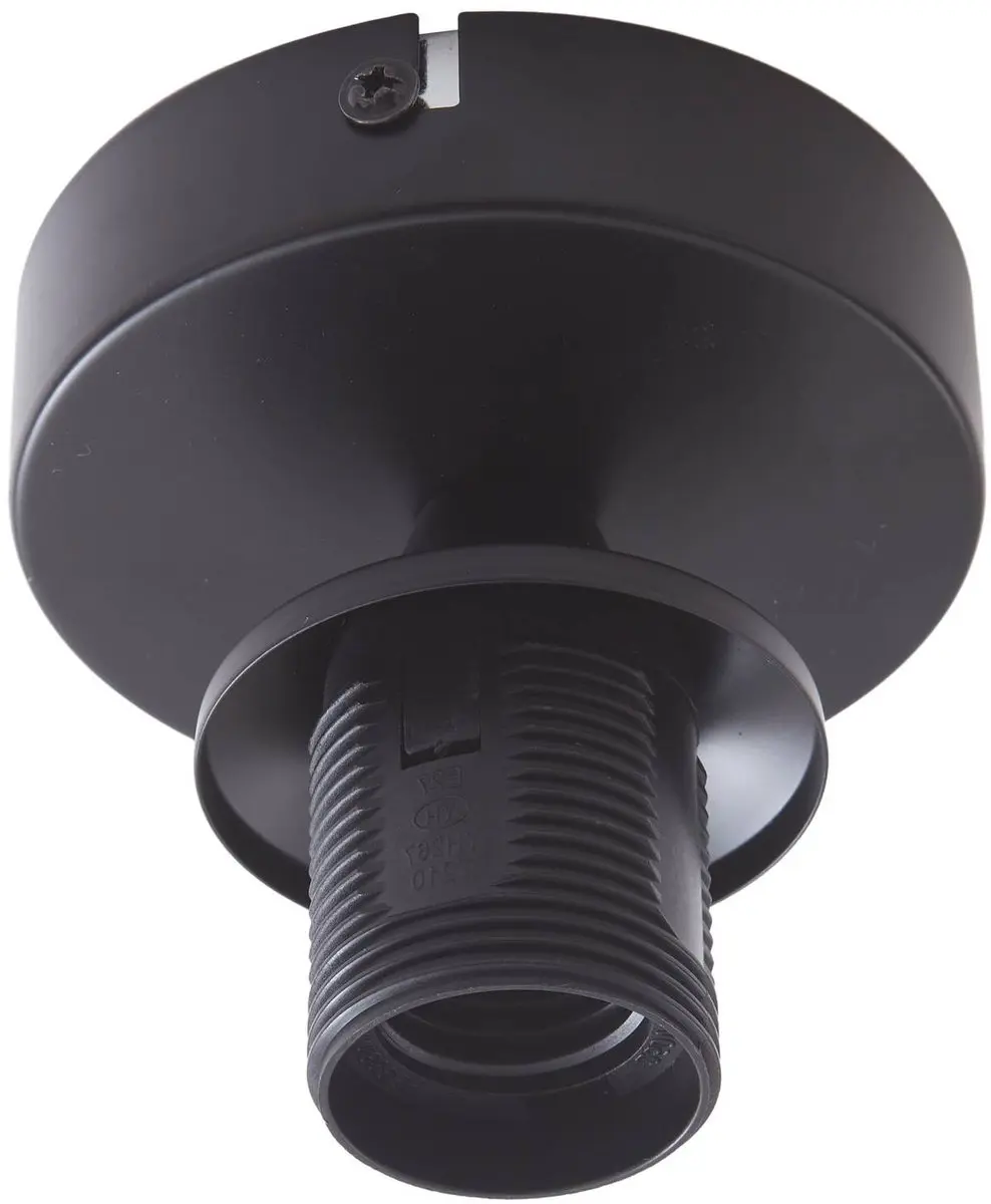 Lindby Plafondlamp Metaal Glas 1 Lichtpunt - 28cm - Zwart/Rookgrijs