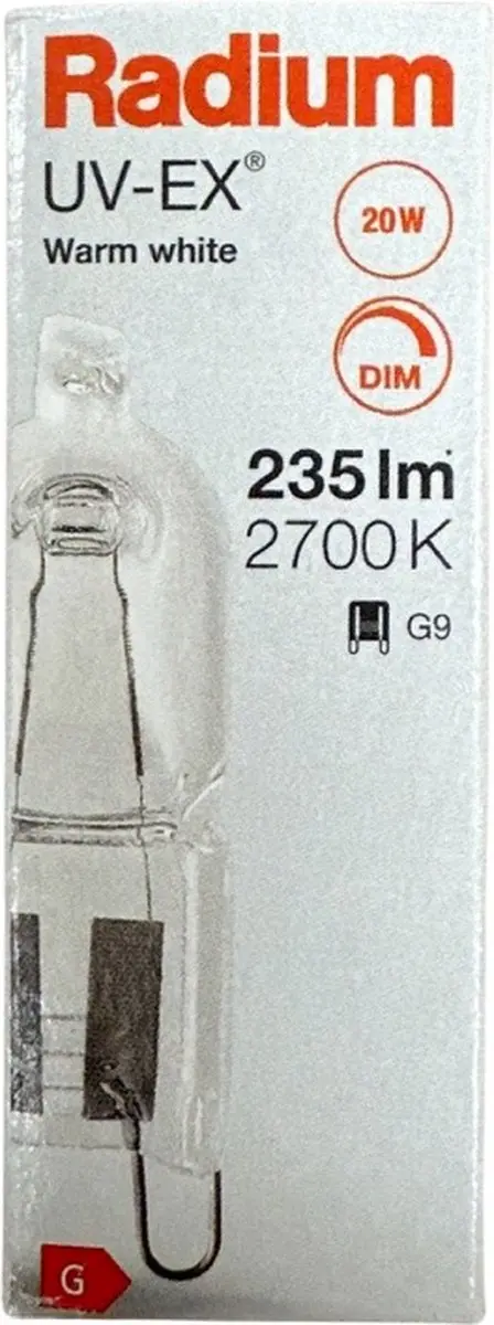 Radium Halogeen Insteeklamp G9 20W - 2700K Warm Wit