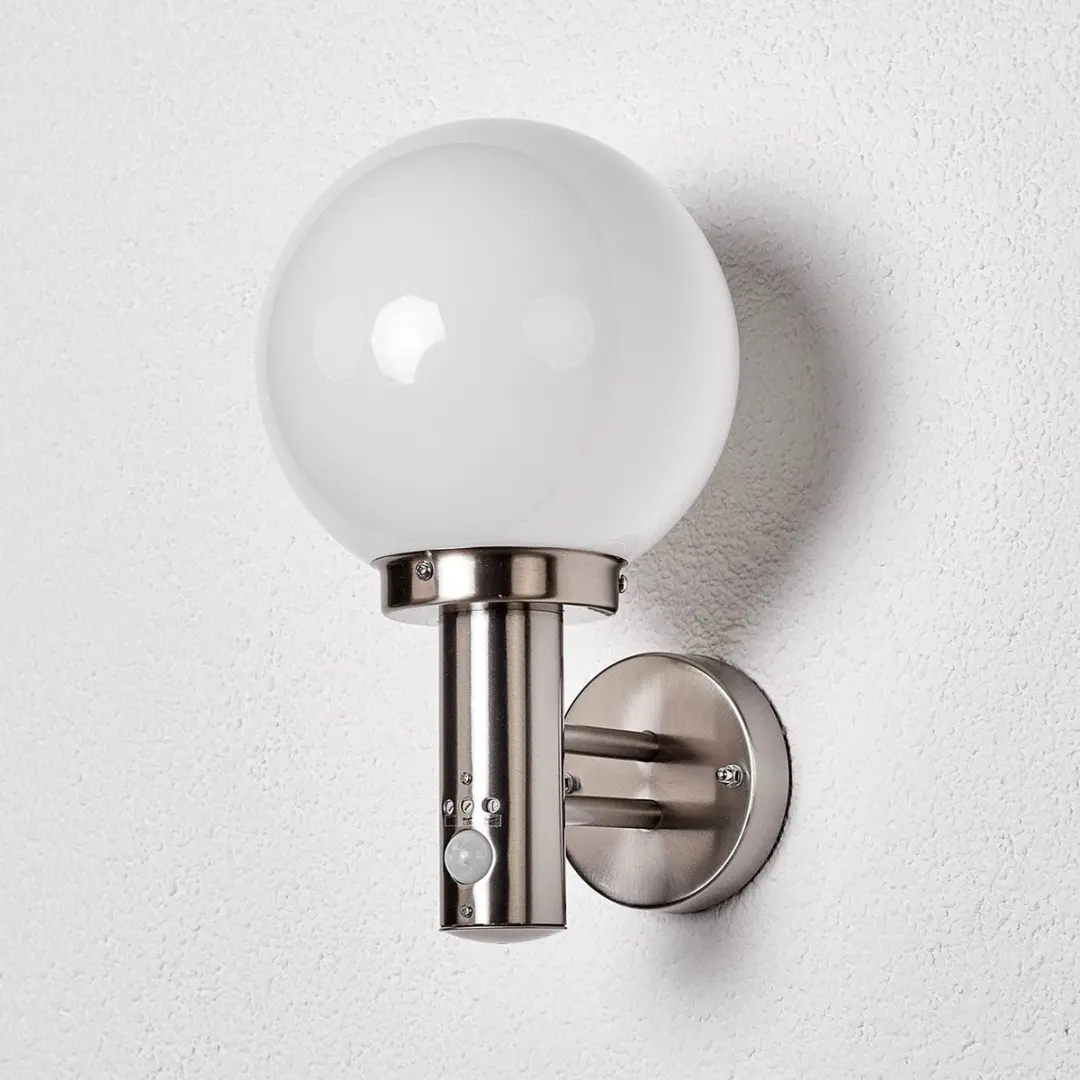 Lindby Wandlamp Buiten Roestvrij Staal 1 Licht - E27 - 33,5cm