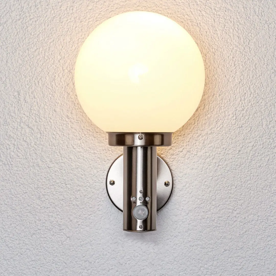 Lindby Wandlamp Buiten Roestvrij Staal 1 Licht - E27 - 33,5cm