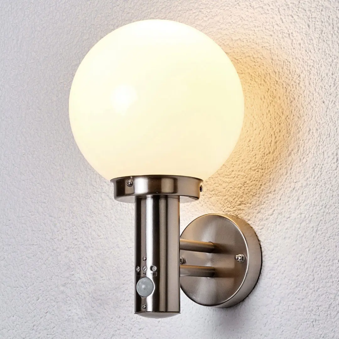 Lindby Wandlamp Buiten Roestvrij Staal 1 Licht - E27 - 33,5cm