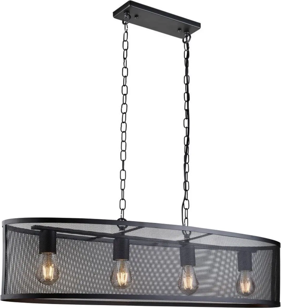 Searchlight Fishnet Hanglamp - Zwart Messing