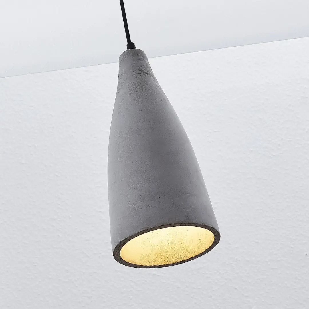 Lindby Hanglamp Betongrijs Metaal - 1 Lichtpunt E27