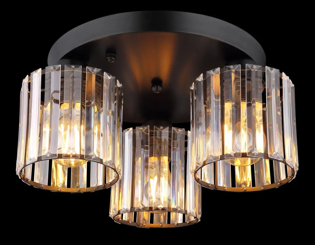 Globo Jordana Plafondlamp - 3x E27 - Ø35cm - Zwart