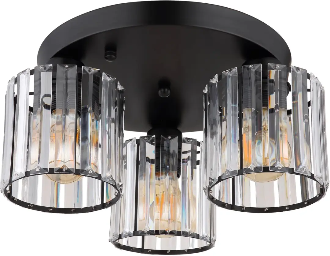 Globo Jordana Plafondlamp - 3x E27 - Ø35cm - Zwart