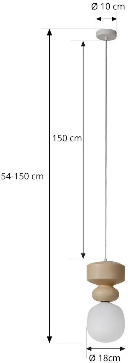 Lucande Hanglamp Keramiek Glas 18cm - E14 - Wit/Geel