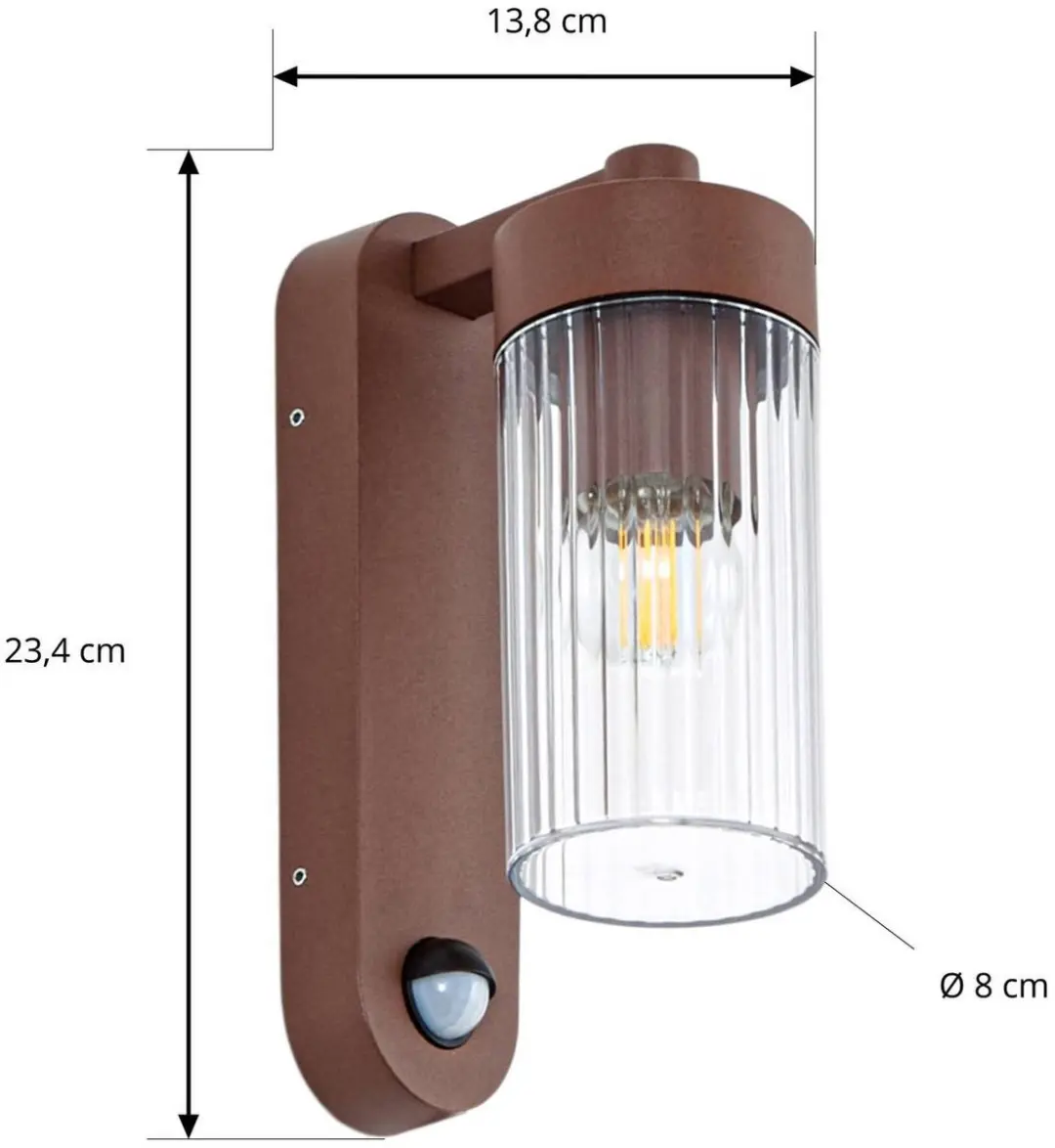 Lindby Wandlamp Buiten Roestkleurig