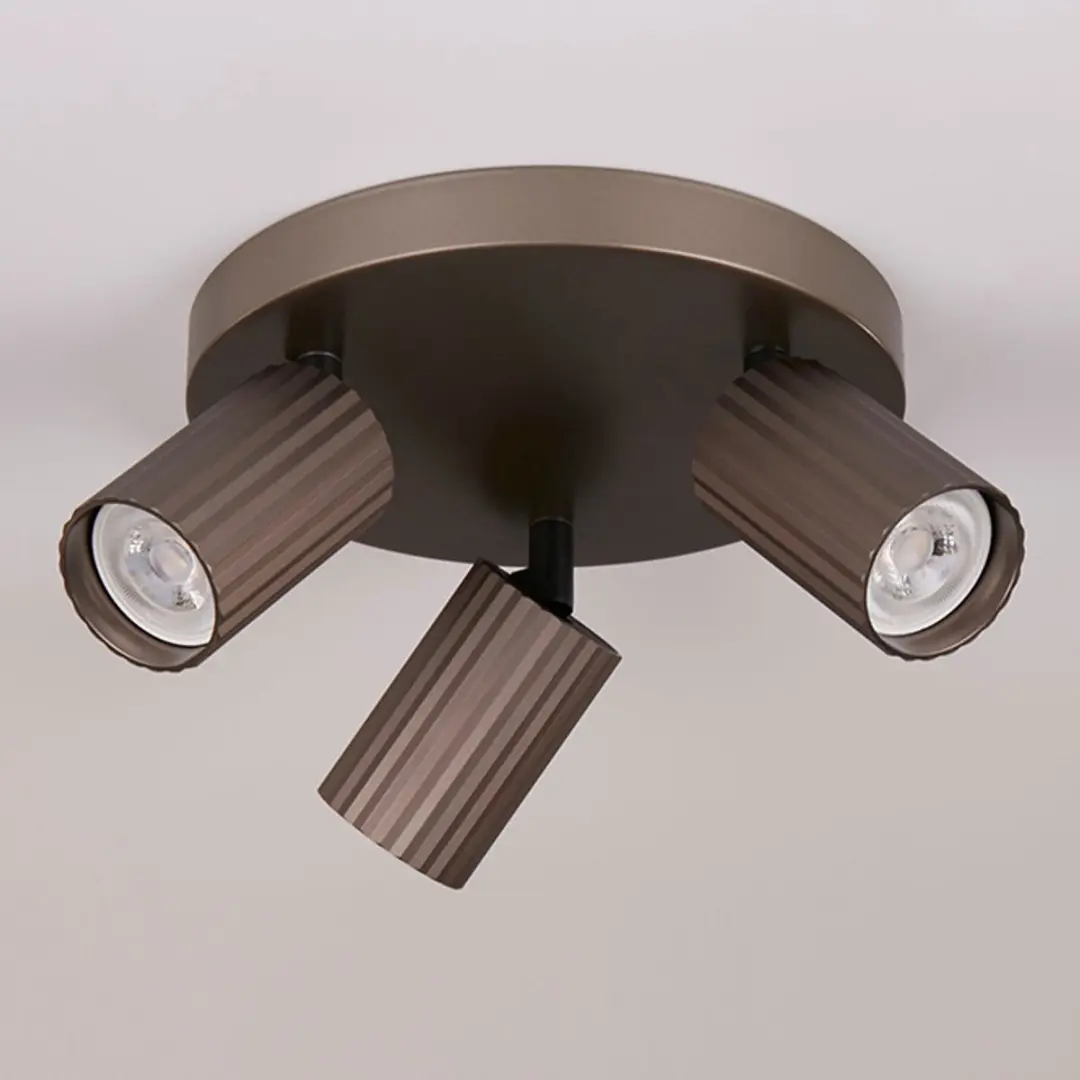 Searchlight Opbouwspots GU10 3-delig Brons - Dimbaar