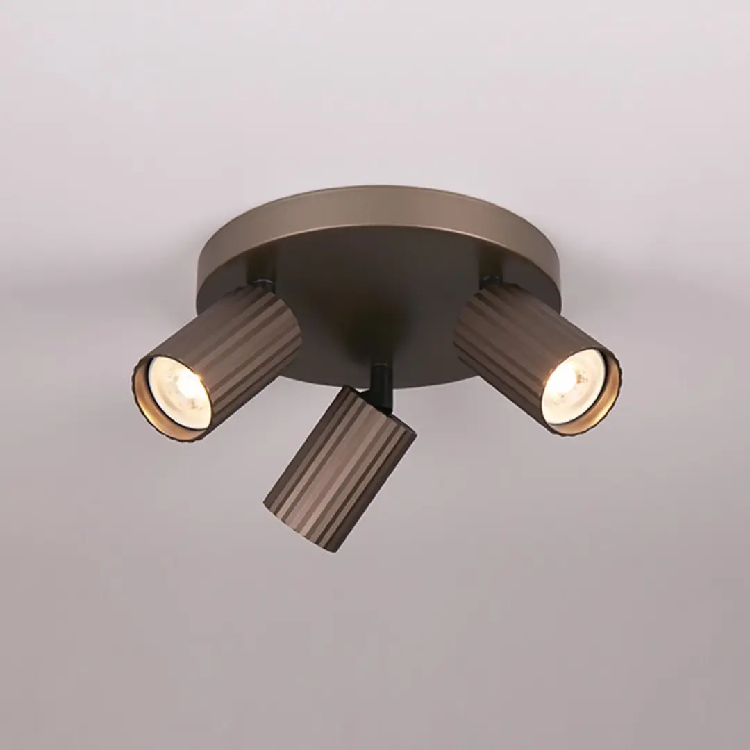 Searchlight Opbouwspots GU10 3-delig Brons - Dimbaar