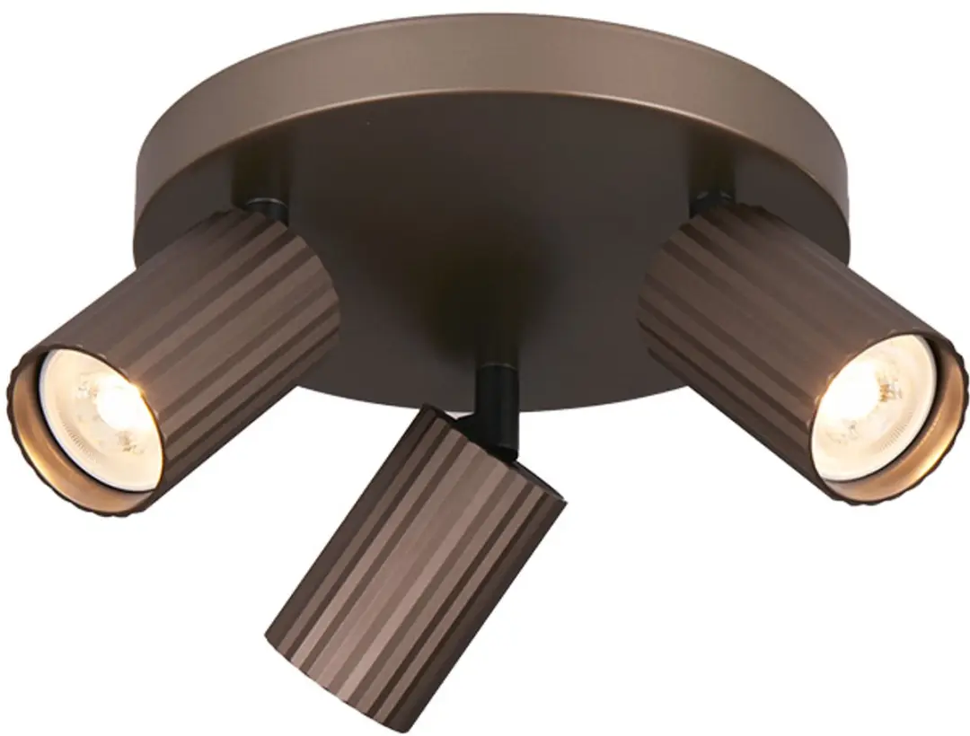 Searchlight Opbouwspots GU10 3-delig Brons - Dimbaar