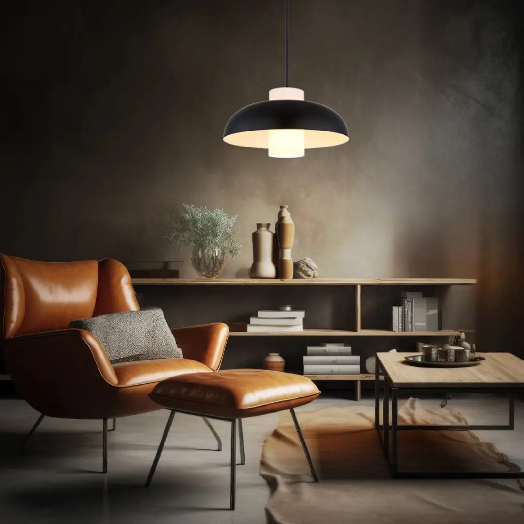 Globo Lowe Hanglamp - Ø38cm - Zwart - afbeelding 6 van 6
