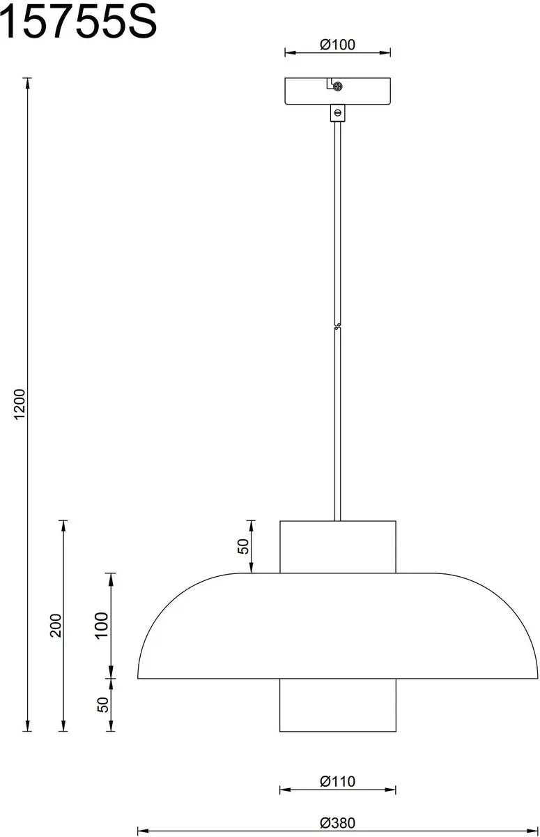 Globo Lowe Hanglamp - Ø38cm - Zwart