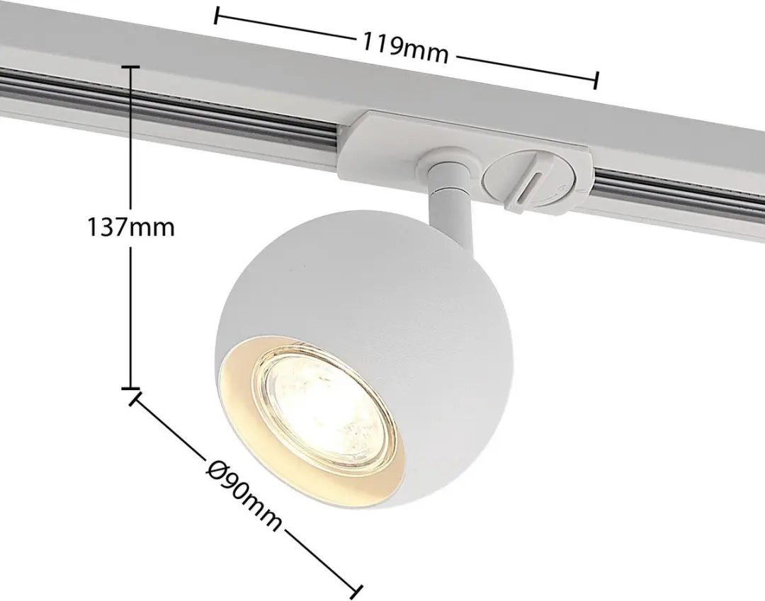 Lindby 1-fase Railverlichting 1 Licht GU10 - 10W - Wit