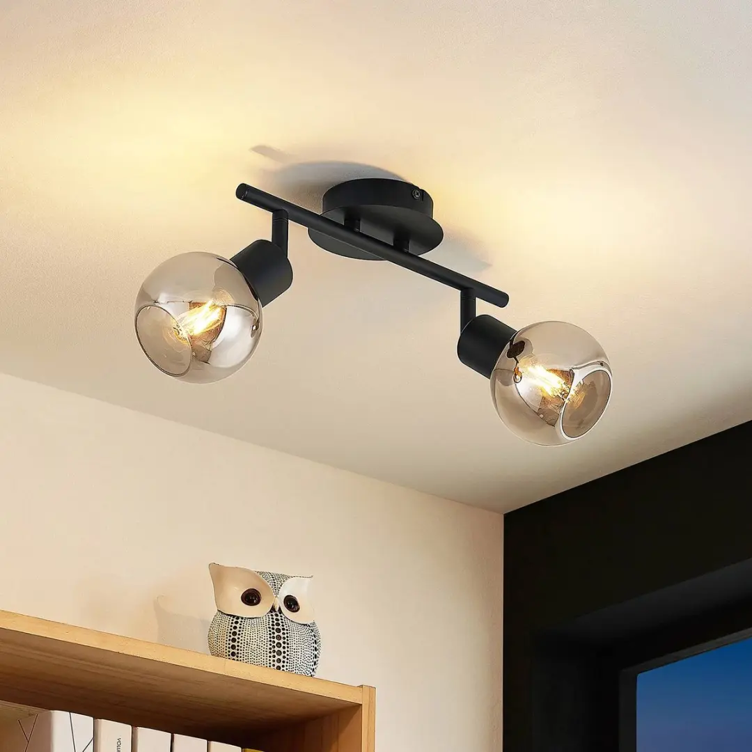 Lindby Buitenspot 2 Lichtpunten E14 - Zwart/Smoke