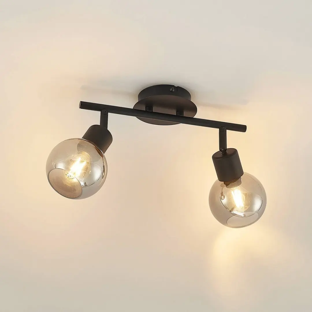 Lindby Buitenspot 2 Lichtpunten E14 - Zwart/Smoke