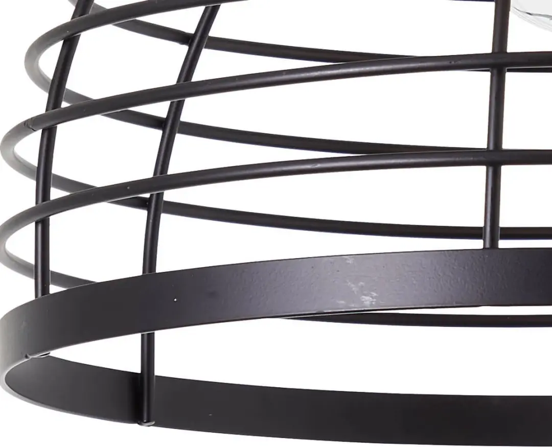 Brilliant Avia Plafondlamp E27 - 30cm - Zwart/Houtkleur