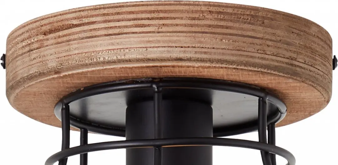 Brilliant Avia Plafondlamp E27 - 30cm - Zwart/Houtkleur