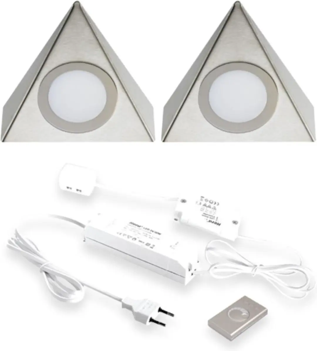 Hera Delta LEDset 2x Onderbouwspots 24V 15W RVS