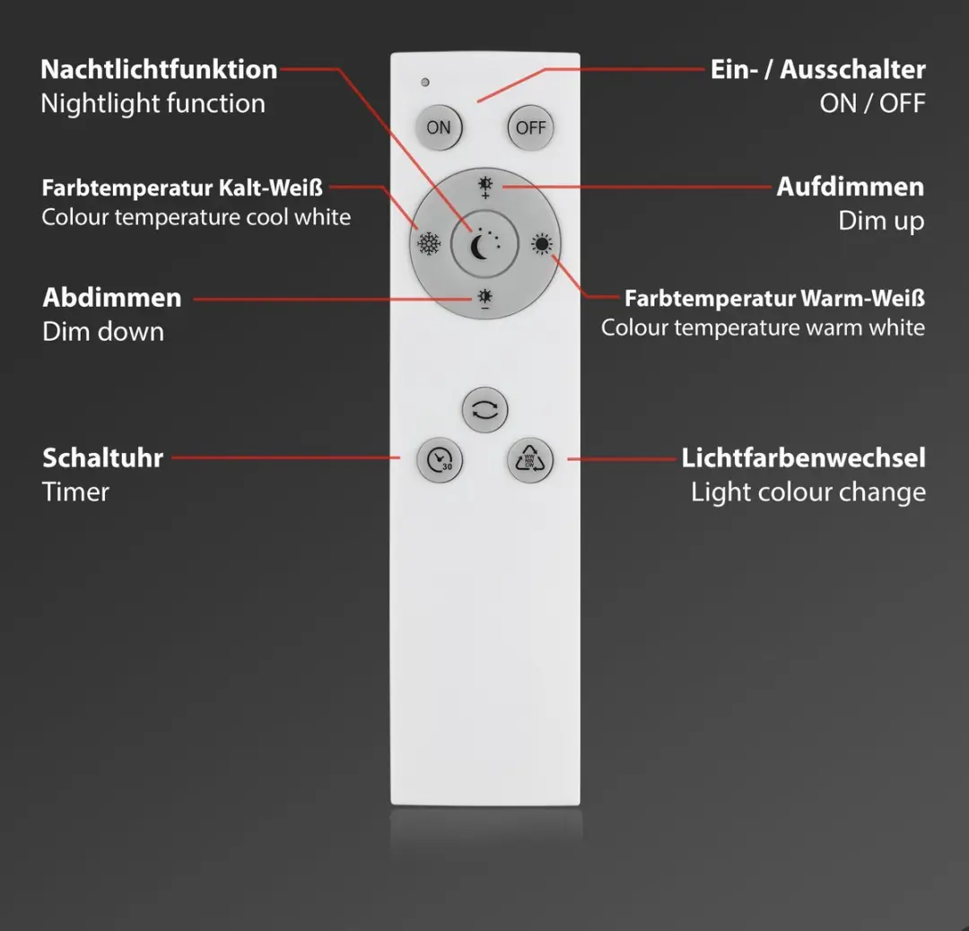 Briloner LED Plafonnière 38W - 3.800 Lumen Wit