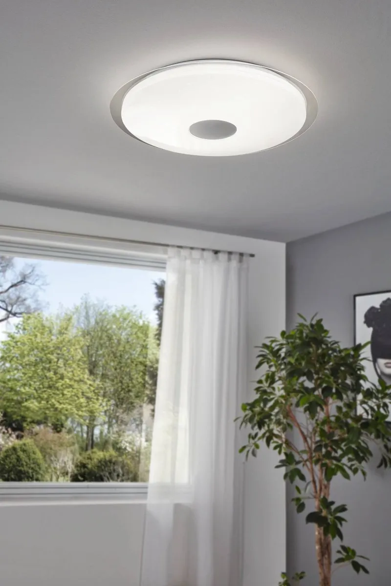 Eglo Lanciano Plafondlamp LED Ø66cm - Wit/Zilver - Dimbaar