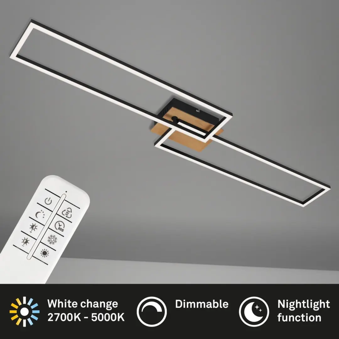 Briloner LED Plafondlamp 2x40W - Ø110cm - Bruin