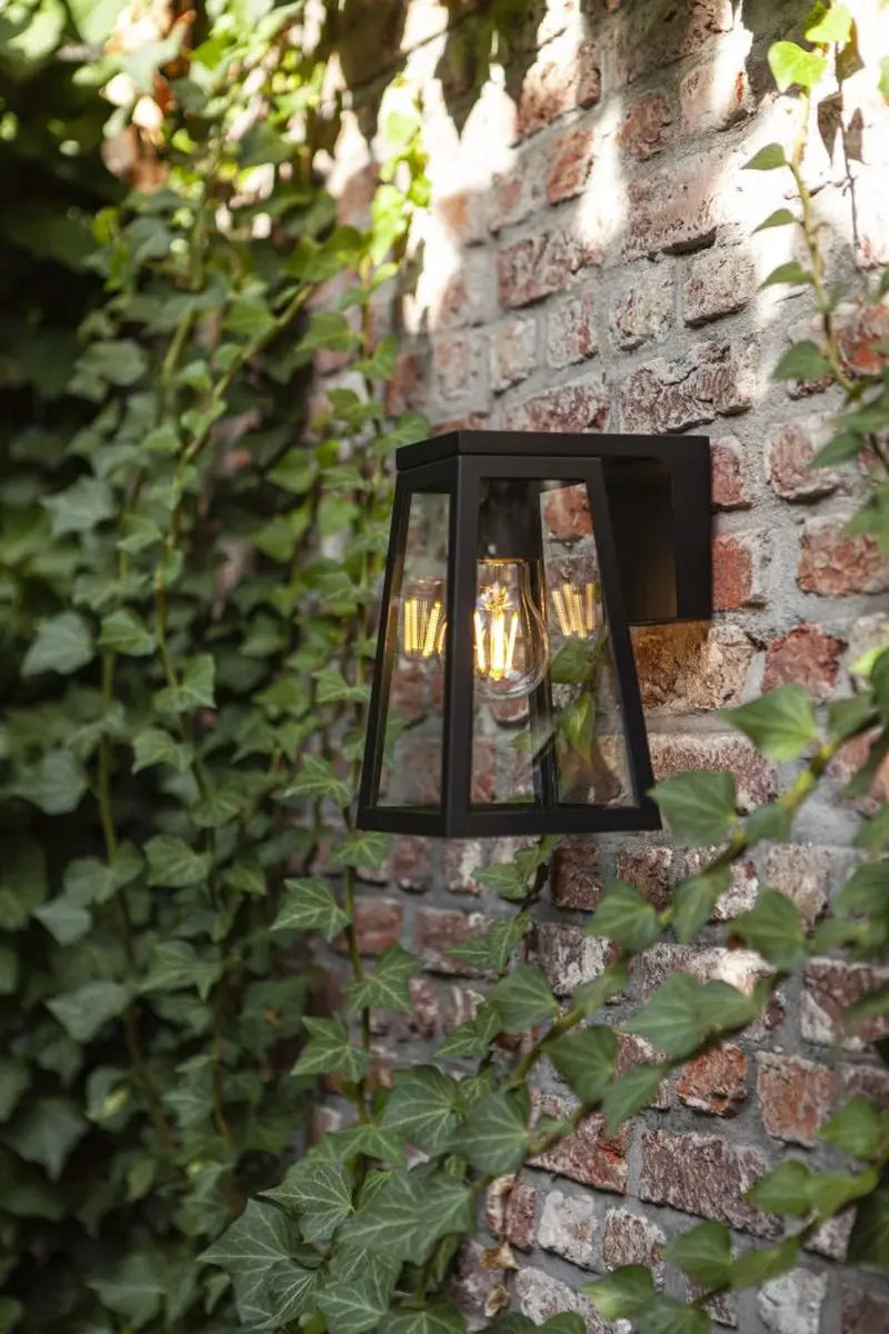 Lutec Flair Solar Wandlamp E27 - Zwart