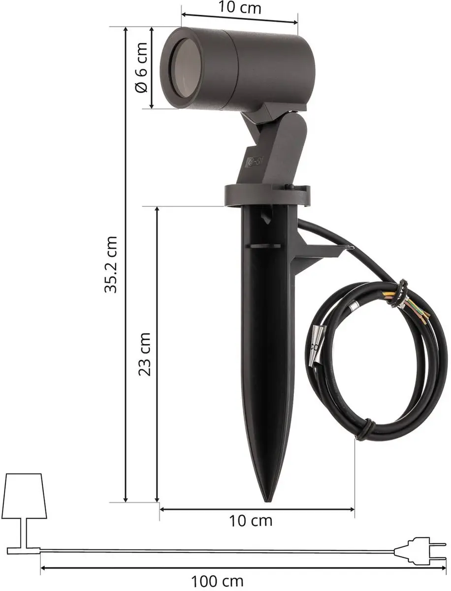 ARCCHIO Buitenspot 1 Licht GU10 Gegoten Aluminium - Antraciet - afbeelding 6 van 6
