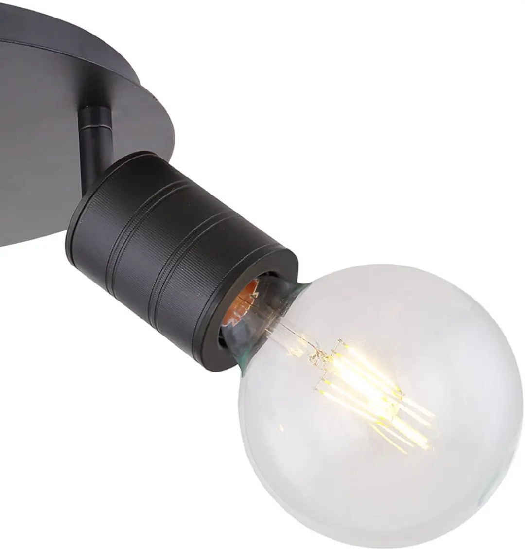 Globo Plafondlamp 3 Vlammen Zwenkbaar - 3x E27 - Ø28cm Zwart