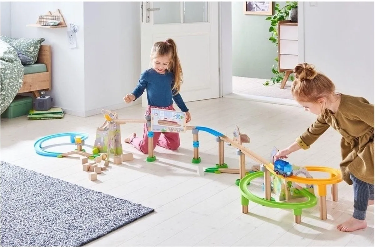 Haba Kullerbü Meesterlijke Speelbaan Bergavontuur - 84 Onderdelen - Blauw/Oranje/ Groen