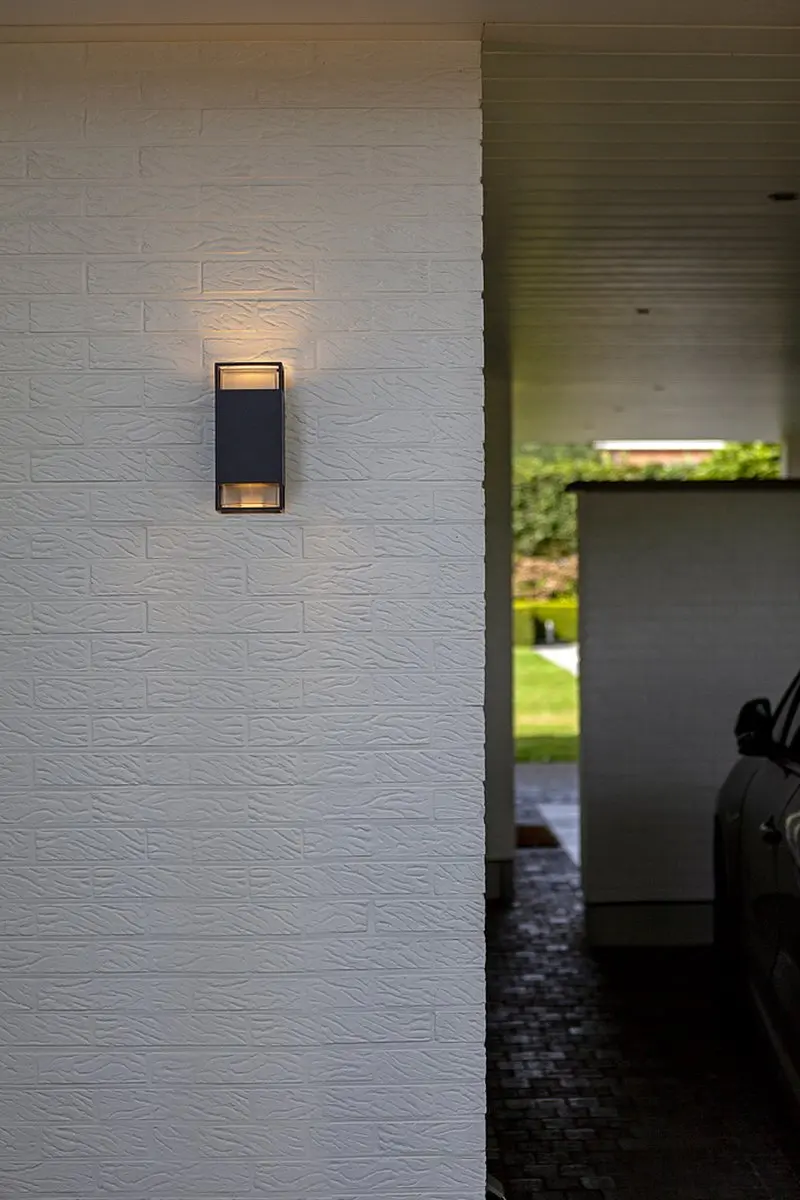Lutec Ridge Wandlamp Buiten Donkergrijs - 2x GU10