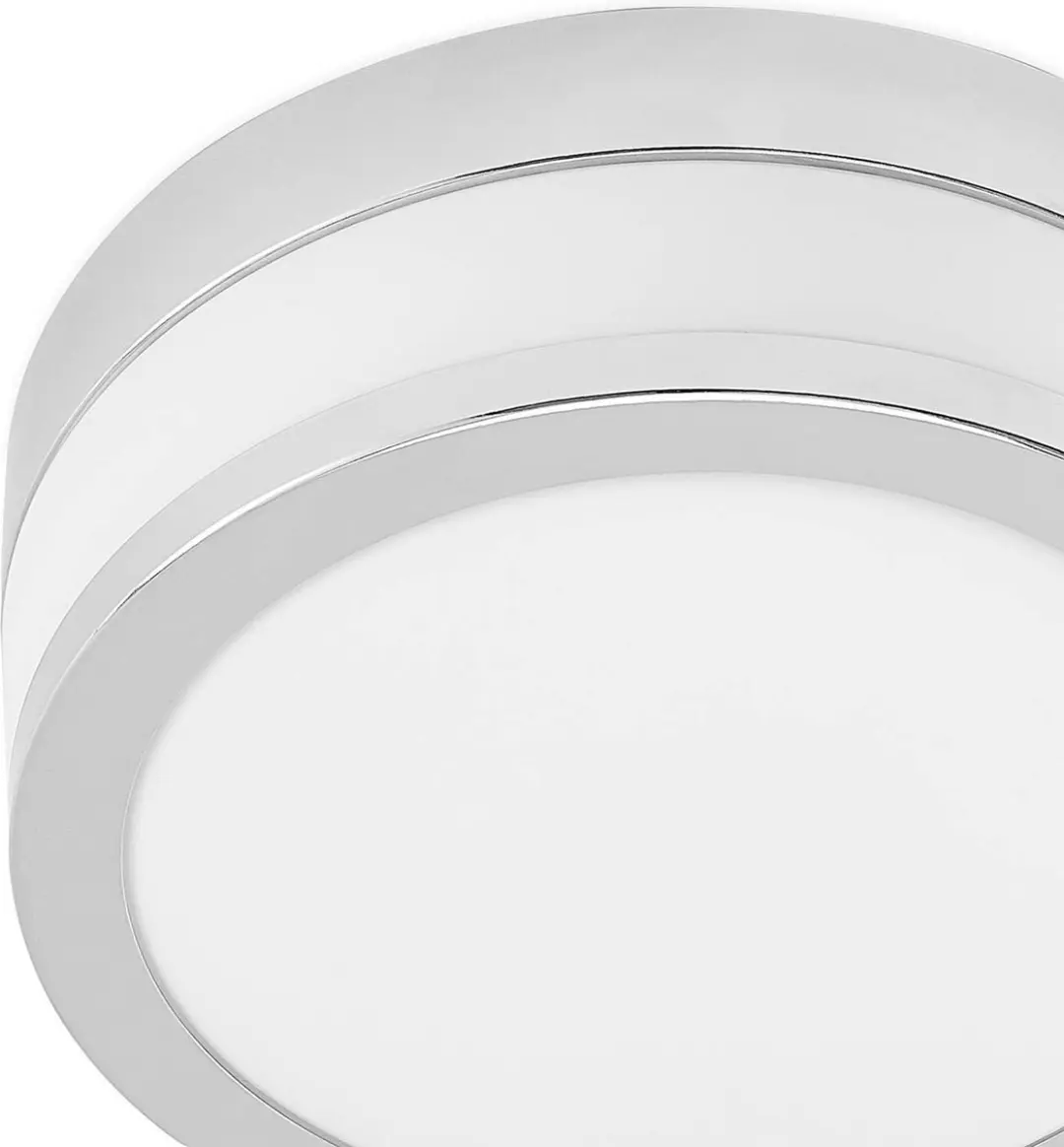 Lindby Plafondlamp Badkamer 23cm - 2x E27 - IP44 - Chroom/Opaalwit