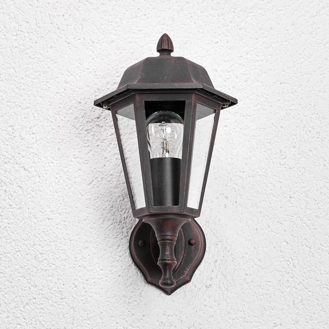 Lindby Wandlamp Buiten 1 Licht E27 - Zwart-Roest