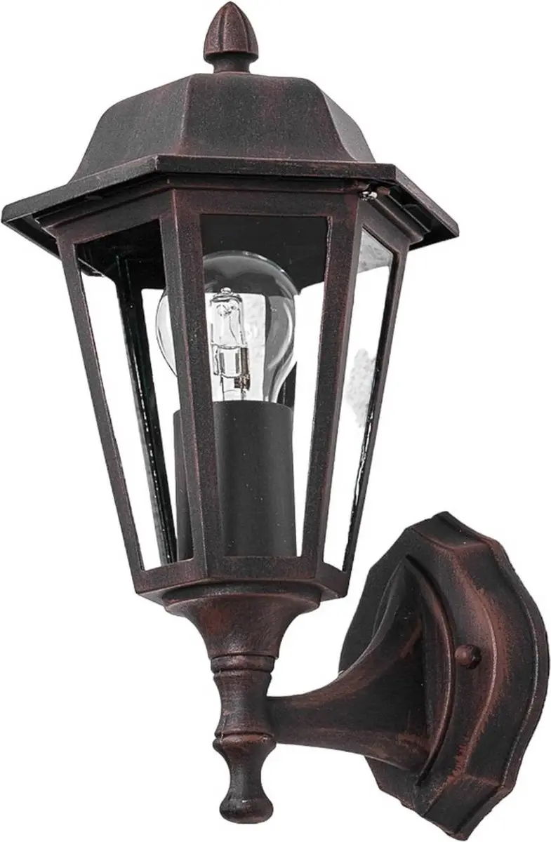 Lindby Wandlamp Buiten 1 Licht E27 - Zwart-Roest