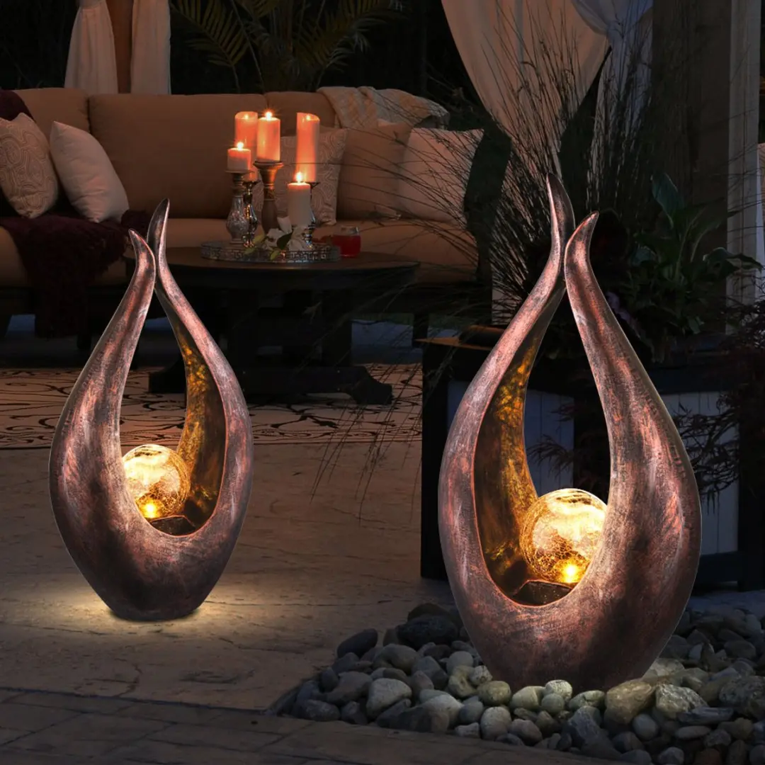 Globo LED Zonne Vloerlampen Set 2 Stuks - Brons