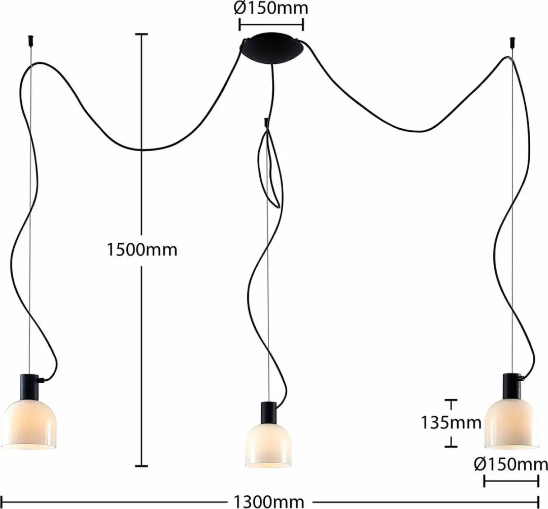 Lucande Hanglamp 3-lichts E27
