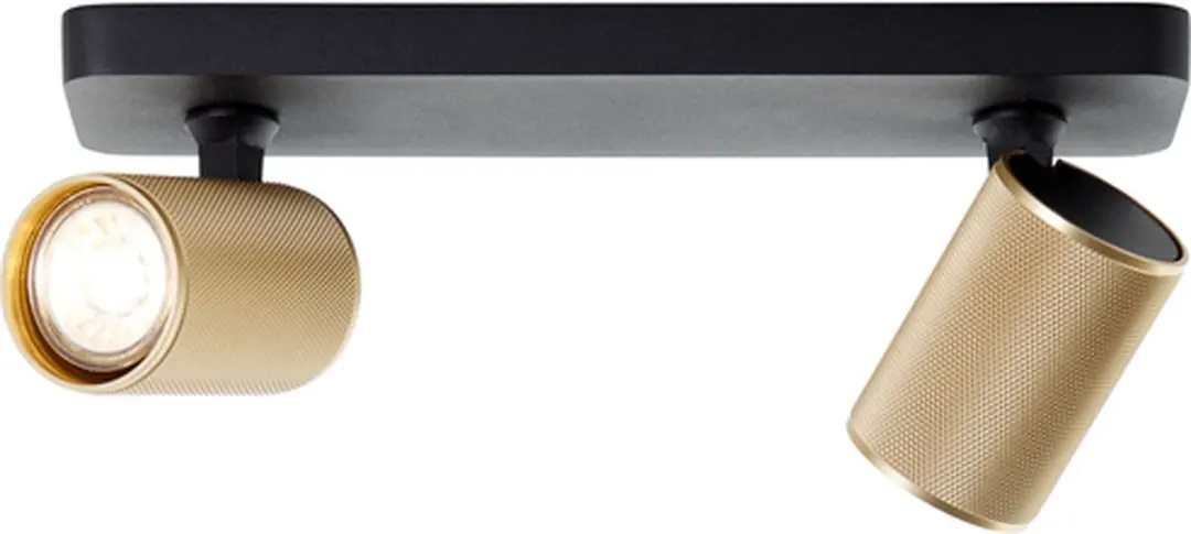 Brilliant Marty Plafondspot GU10 2x5W 3000K - Zwart/Goud