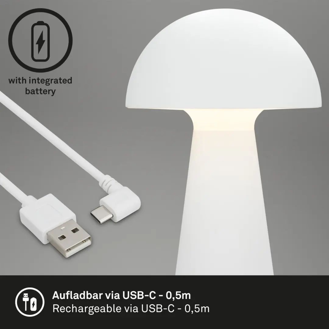 Briloner Fungo LED Accutafellamp 3000K - Wit - 16cm