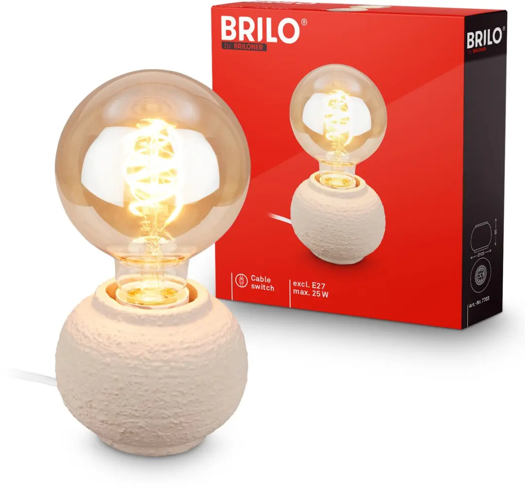 Briloner Amba Tafellamp Keramiek E27 - Ø10cm - Beige