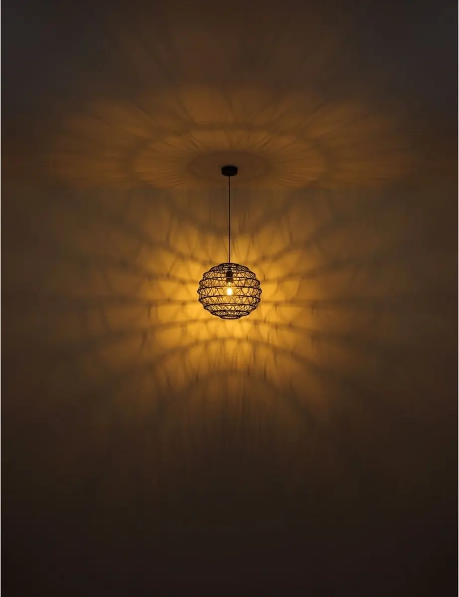 Globo Senni Hanglamp - Ø29cm - E27 - Bruin - afbeelding 6 van 6
