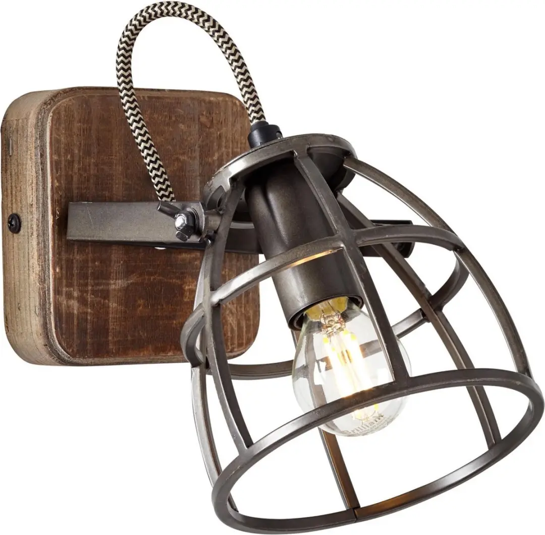 Brilliant Matrix Plafondspot E14 - 1x28W - Zwart/Hout