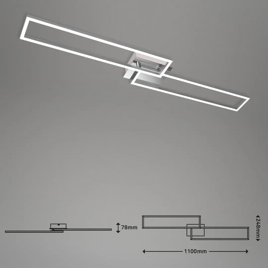 Briloner Plafondlamp LED 2x40W - Ø110cm - Chroom