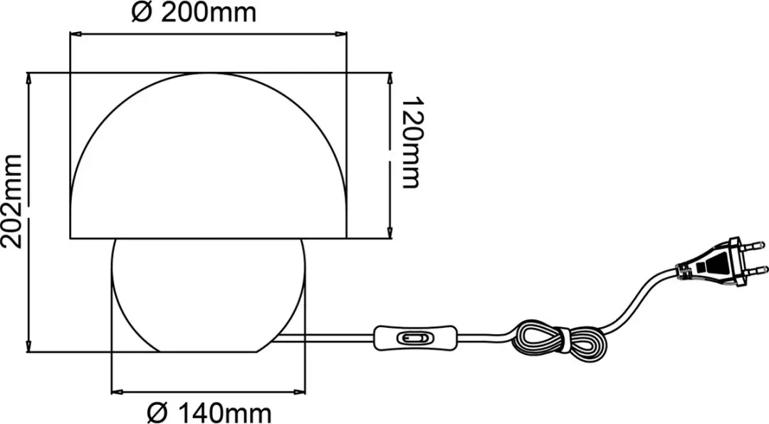 Brilliant Nalam Tafellamp 20cm - Licht hout/grijs - E14 40W - afbeelding 6 van 6