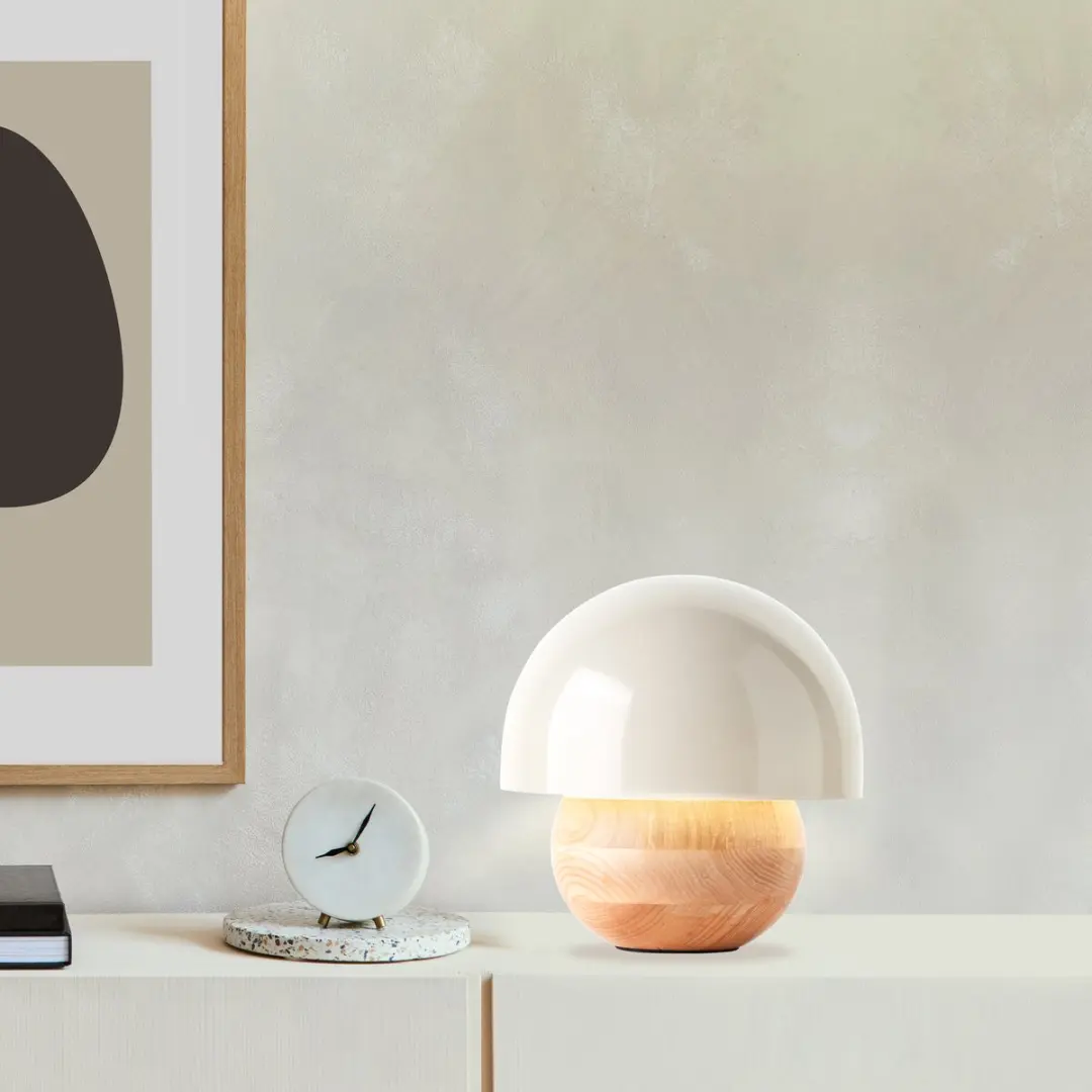 Brilliant Nalam Tafellamp 20cm - Licht hout/grijs - E14 40W