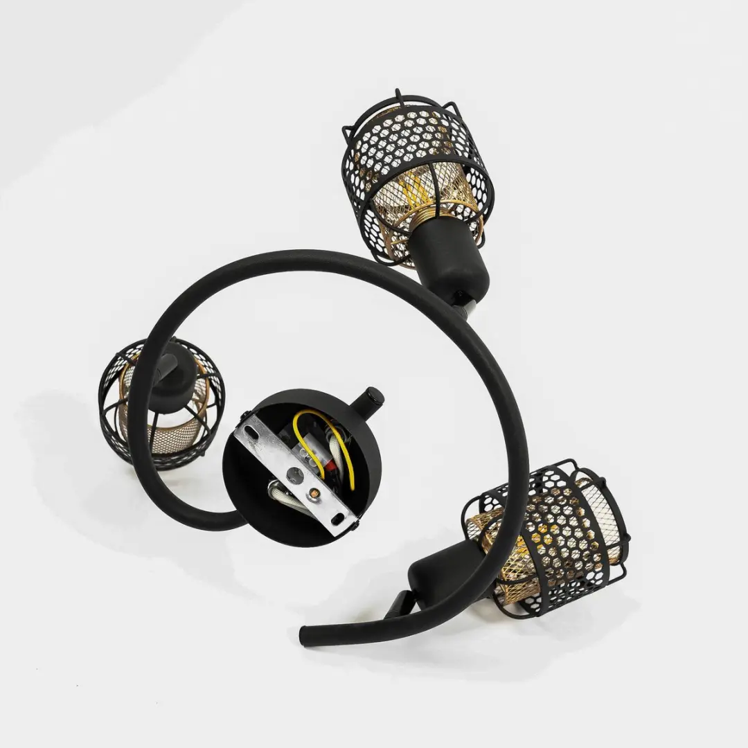 Lindby Plafondlamp 3-lichts 50cm - Zwart/Goud