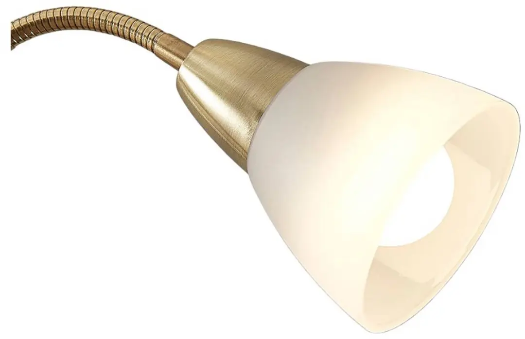 Lindby Vloerlamp 2-lichts Metaal - 180cm - Mat Messing/Wit
