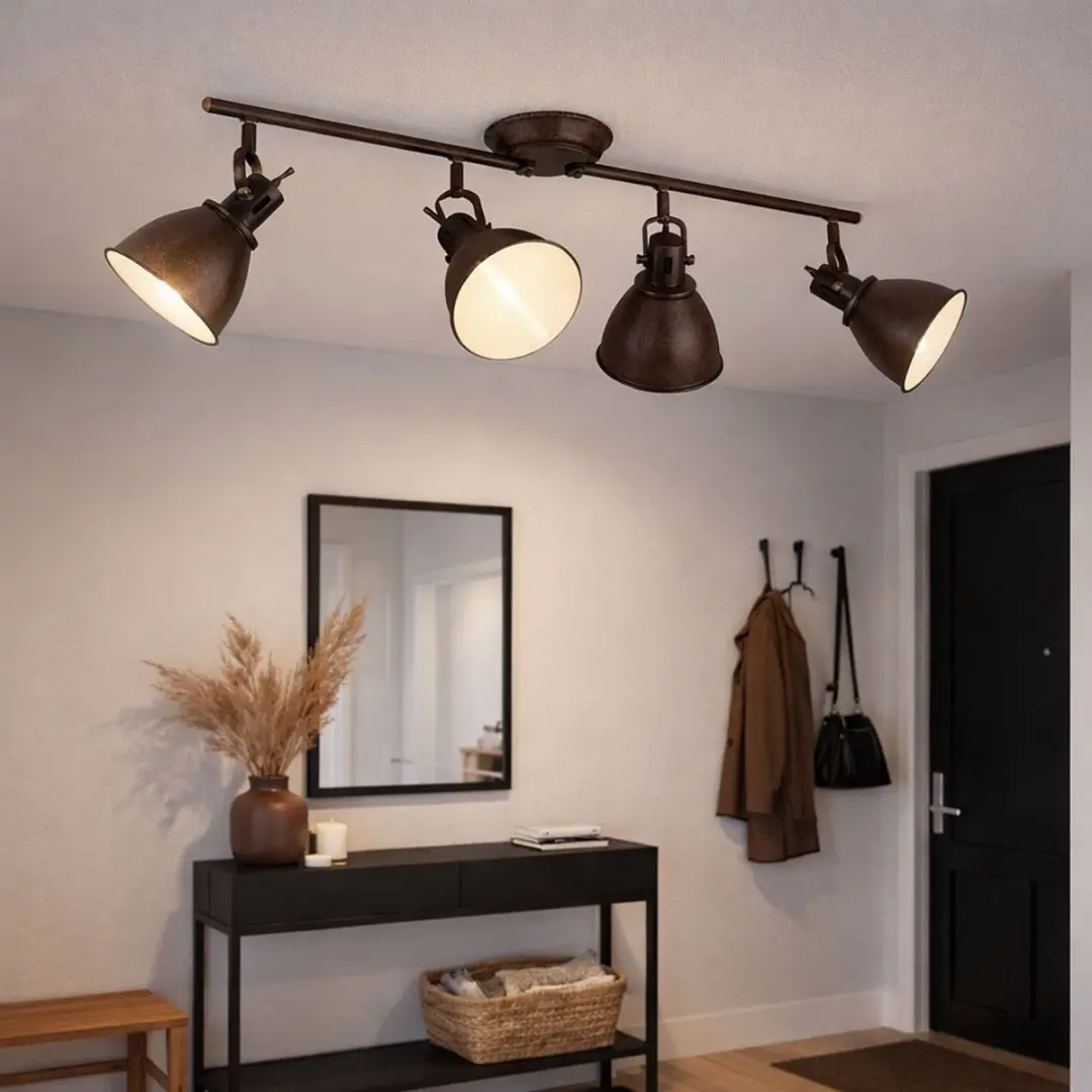 Globo Plafondlamp Spotlight 4x E14 - 80x15x20cm Bruin