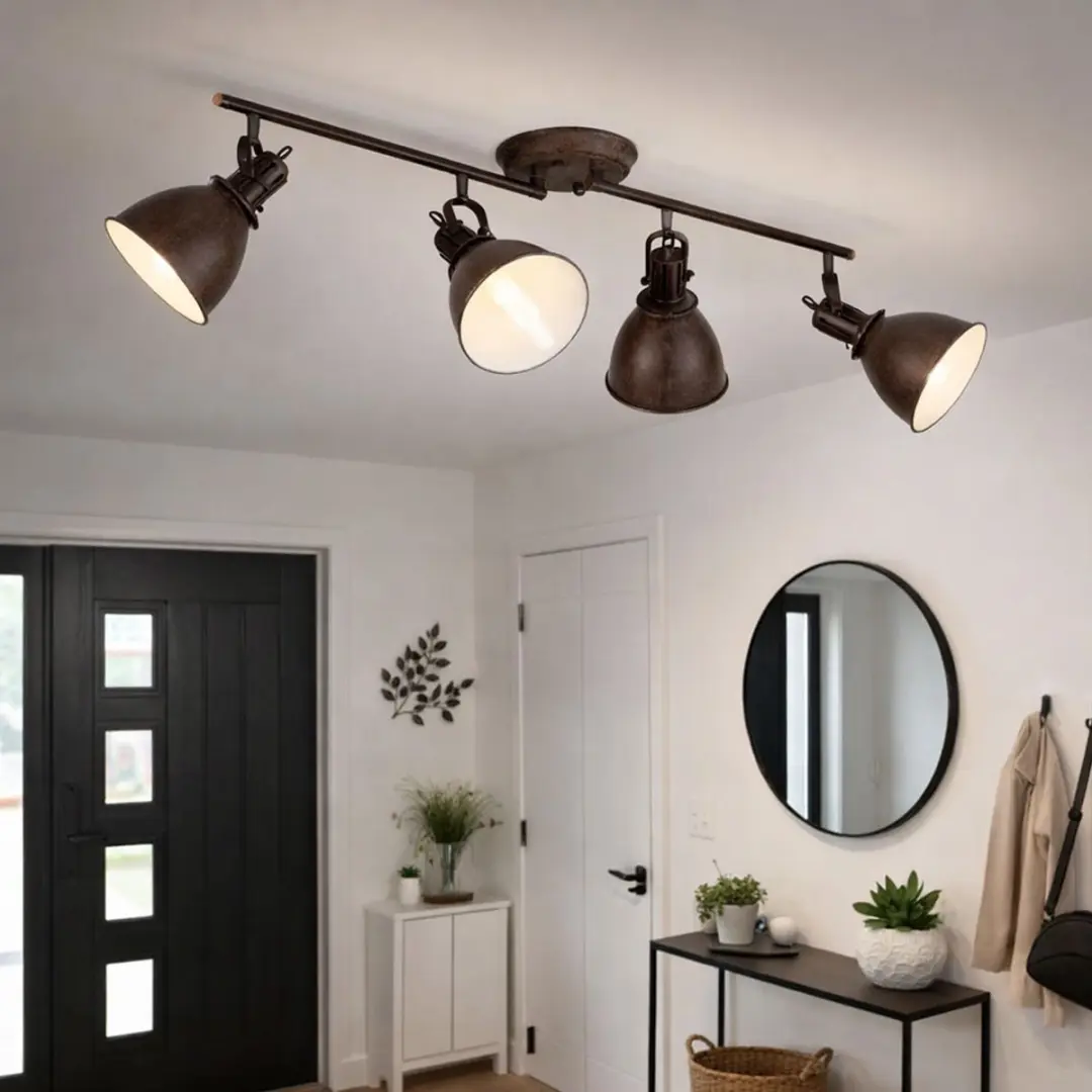 Globo Plafondlamp Spotlight 4x E14 - 80x15x20cm Bruin - afbeelding 6 van 6