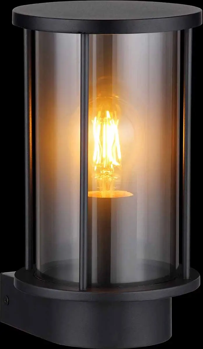 Globo Gracey Wandlamp - Zwart - Ø14cm