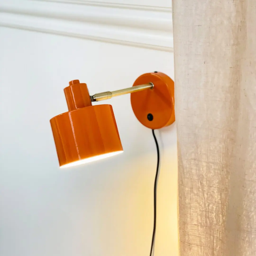 Dyberg Larsen Wandlamp Ocean - 6W - Ø30cm - Orange/Brass